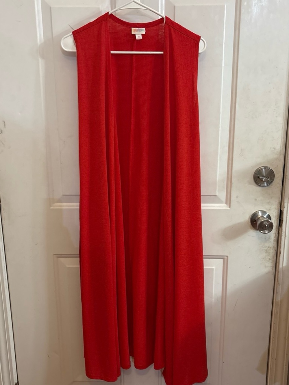 LuLaRoe Bold Red Maxi Sleeveless Duster
